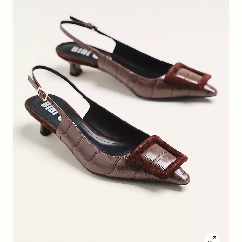 NWT in box Anthro Brown Slingback Heels